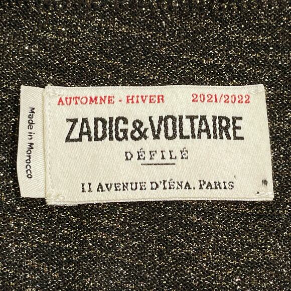 Zadig & Voltaire Axel Metallic Glittery Knit Turtleneck Small - Picture 4 of 4
